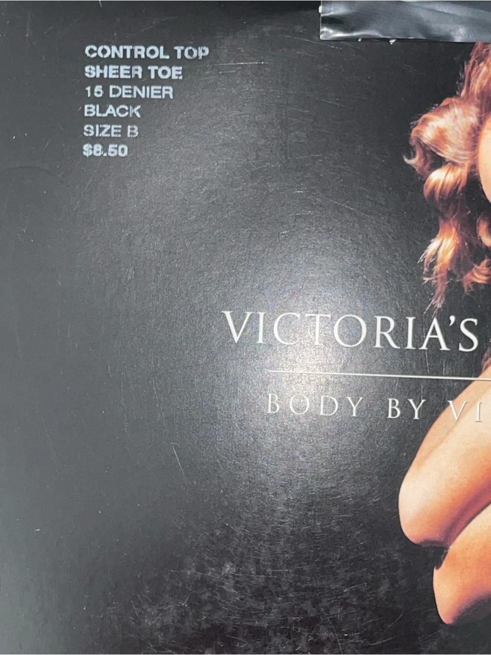 Victoria's Secret Black Control Top Sheer Toe 15D Hosiery Sz: B 0914-16